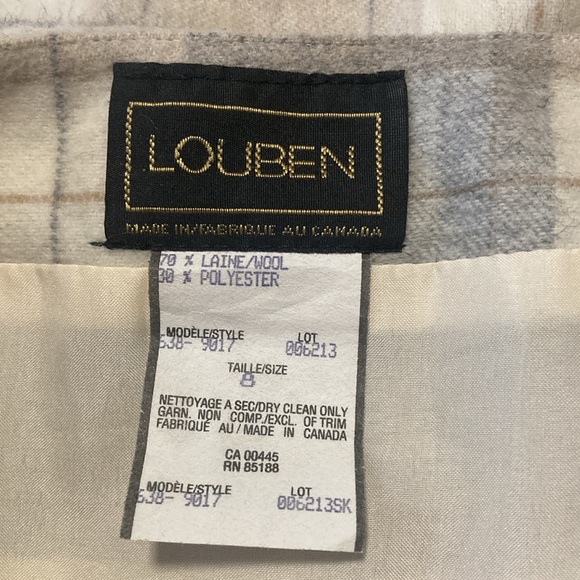 Vintage Louben tartan Winter Skirt Wool blend size medium/8 plaid wrap - Picture 5 of 7